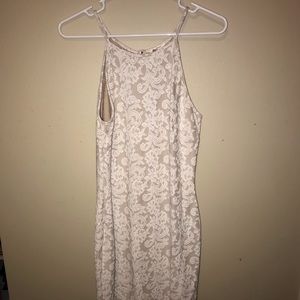 nude floral dress
